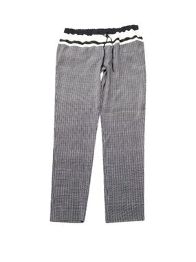 Vince Silk Drawstring Jogger Pants black white check sz L